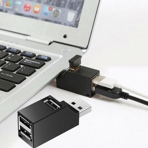1Pcs Portable Mini USB 2.0 3.0 Hub 3-Ports In-Line USB 3.0 Hub High Speed Slim Hub USB Splitter For Laptop Computer Accessories