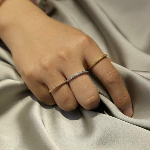 2021 Fashion Thin Rose Gold Anti-Allergy Matte Simple Titanium Steel Wedding Rings for Women Valentines Day Present Engagement