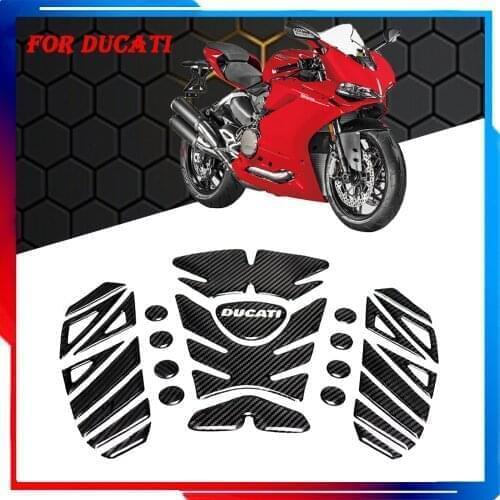3D Carbon Look Motorcycle Tank Pad Protector Decal Stickers Case for DUCATI 1199 Superleggera 899 1299 V4 Monster 695 1000 800