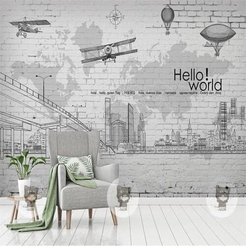 Milofi custom 3D wallpaper mural simple sketch city map living room bedroom background wall decoration painting wallpaper