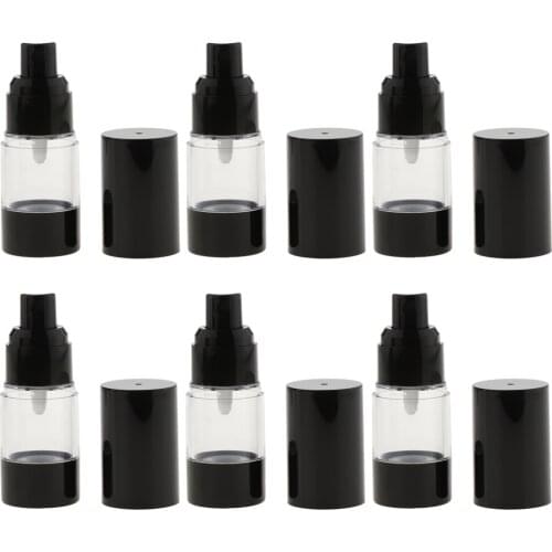 6 Pcs 15ml/30ml Refillable Empty Airless Vacuum Pump Travel Bottles Lotion Cream Cosmetic Container