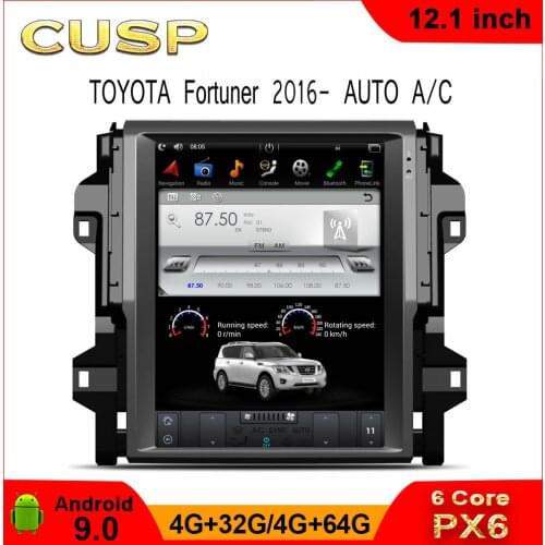 Android 9.0 Tesla screen for Toyota Fortuner Revo 2016- 4G 64G DSP GPS Radio Auto Stereo Navigation Vertical screen headunit
