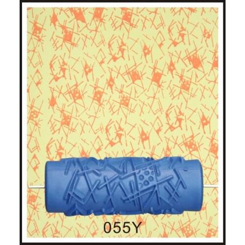 Free shipping 5 inch blue rubber wall decoration painting roller, decorative wall paint roller without hand grip 055Y