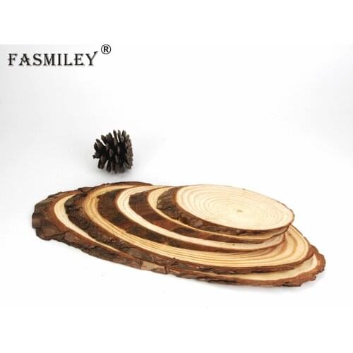 Big Natural Oval Wood Slices Circles Tree Bark Log Discs DIY Crafts Wedding Party Painting Decoration 30-35cm 1pcs wd05