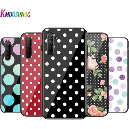For OPPO A5 A9 2020 F7 Phone Cover Shell Polka Dots for OPPO Reno 2 Z 2Z 2F 3 4 Pro 5G Bright Black Phone Case