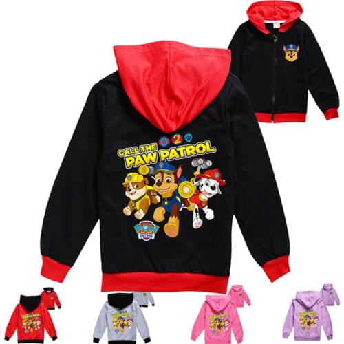 Paw Patrol Spring Hoodie Girls Sweatshirt Boys Hoodie Kids Hoodie Active Cotton Cartoon Regular Paw Kid Clothes Pullover Hoodie