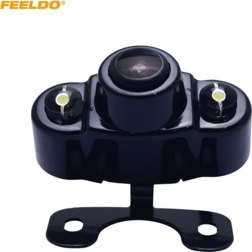 FEELDO 1Set 12V Auto Car Rear View Camera With LED Lights For Vehicle Reverse System Parking Camera