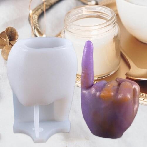 Gesture Candle Mold DIY Casting Crystal Epoxy Resin Mould Desktop Ornament Home Decoration Gesture Finger Palm Candle Mould