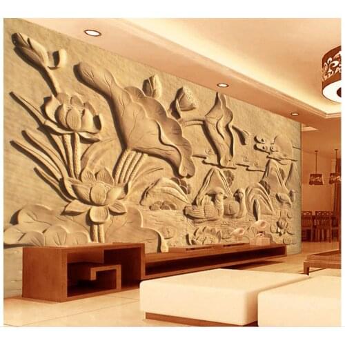 Custom photo wallpaper 3d wallpaper Bird flower jade carving background wall mural 3d wallpaper classic painting wallpaper