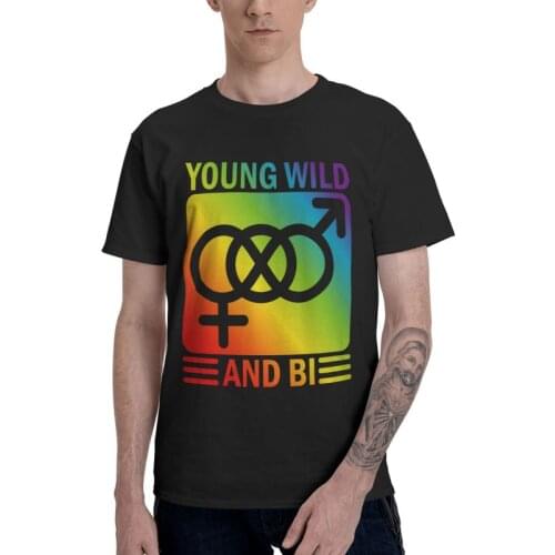 Lgbt Bisexual Pan T Shirt Mens Cotton Printed T-shirt Streetwear Tshirt Short Sleeve Gay Pride Homosexual Tee Tops