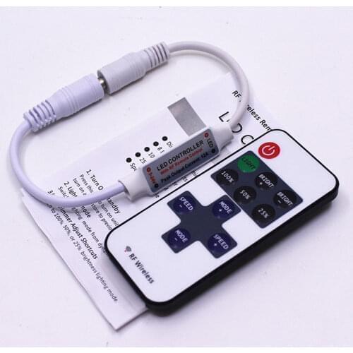 Hot New Single Color LED Dimmer Controller DC 11keys Mini RF Wireless Remote For led strip