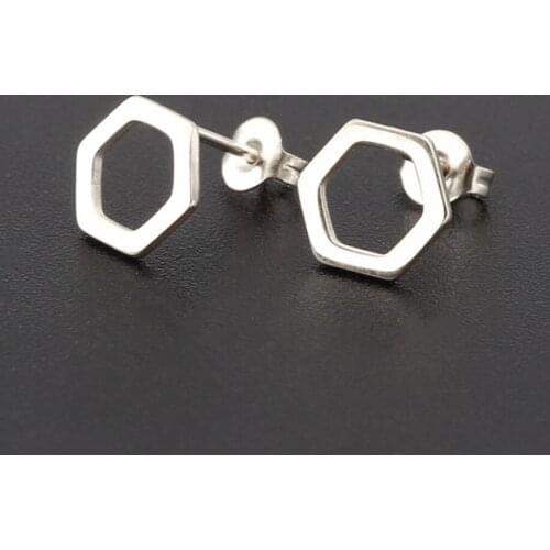 Punk Gothic Stainless Steel Earrings Hexagonal Geometric Opening Earrings Girls Pendant Christmas Party Jewelry Gift