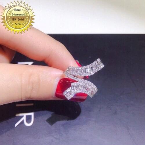 18k white gold Natural Real 0.72ct diamond ring Jewellery Engagement ring &Wedding ring D-A0012