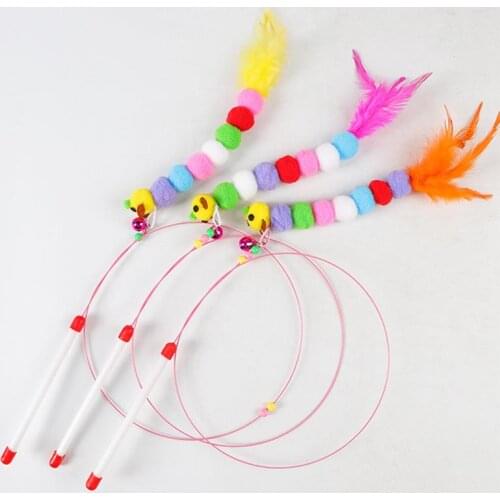 3pcs High Quality Pet Cat Toy Newly Design Bird Feather Plush Plastic Toy for Cats Cat Catcher Teaser Toy Random Color