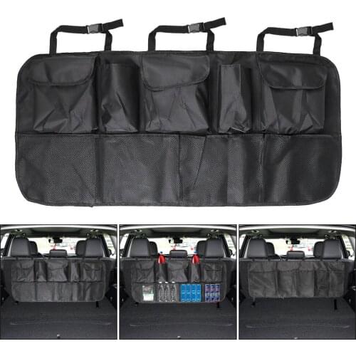LEEPEE Universal Net High Capacity Multi-use Oxford Automobile Seat Back Organizers Backseat Storage Bag Car Trunk Organizer