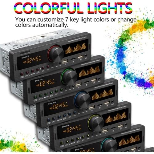 SWM-80B Single 1 DIN Car Radio Dual Screen Multimeida MP3 Player Audio Copy TF USB AUX-Input Locator Auto Stereo