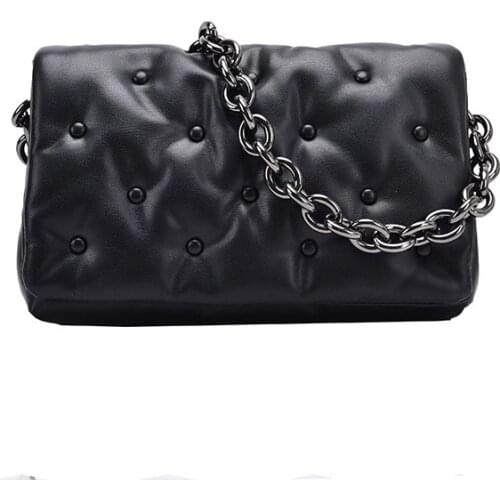 Small Shoulder Bag Branded Trending Handbags and Purses Underarm Bag Chain Pu Leather Hand Bags for Women 2021 Designer Vintage