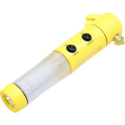 Multi-Function LED Work Light Flashlight, 4-in-1 Car Escape Tool, Seatbelt Cutter, Hammer Breaker, LED Strobe Light for Outdoor