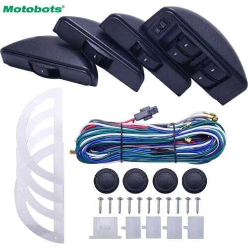 MOTOBOTS Universal Moon Electronic Car Power Window Switch 8pcs Switches With Holder And Wire Harness For 4 Doors #CA3852