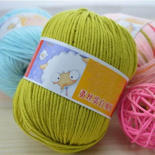Mylb 1balls=50g Wholesale Soft Silk Fiber Cashmere Yarns For Kids Eco-friendly Dyed Baby Wool Yarn For Knitting Yarn