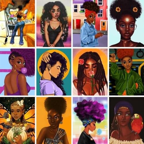 GATYZTORY DIY Painting By Numbers Kit Girl Acrylic Paint By Numbers Wall Art Special gift Canvas Painting on canvas Figure