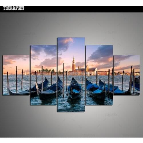 Wall Decor Living Room Venice Painting Pictures Modular Paintings Wall aet Canvas Prints Drop Shipping framed art HG-297