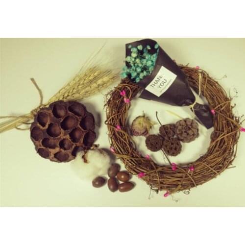 1 Set Natural Dried Flowers Plant Acron Pinecone Seedpod Lotus Wreath Wedding Party Home Hotel Venue Decoration Craft DIY C
