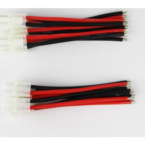 OliYin 5pairs 10cm 14awg (400/0.08,OD:3.5) Tamiya Plug Male and Head Female Connector Adapter for RC Car Lipo Battery Charge