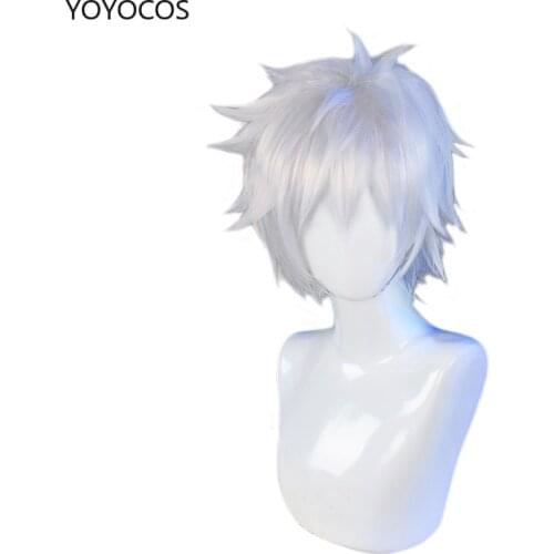 YOYOCOS Anime Jujutsu Kaisen Gojo Satoru Cosplay Wig Handsome Short Heat-resistant Synthetic Silver Hair Halloween Party New