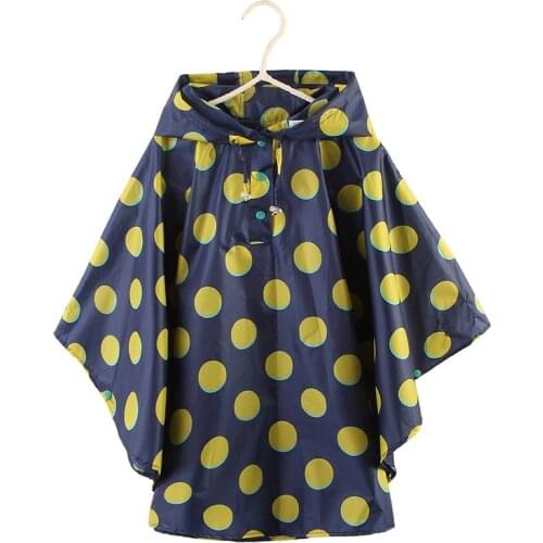 Freesmily Kids colorful Big Dot Rain Poncho For Girs Boys Ages 5 To 14