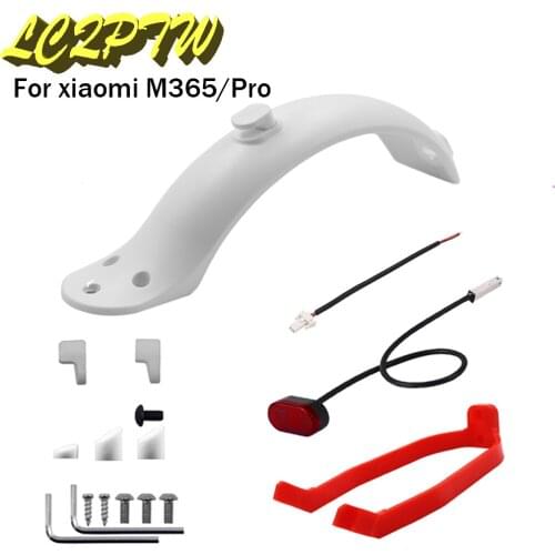 Durable Mudguard Rear Back Fender Guard Wing Shelf with Rear Tail Lamp Back Brake Light For Xiaomi Mijia M365 Electric Scooter