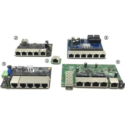Industrial Ethernet Switch Module 5/6/8 Ports Unmanaged10/100/1000mbps OEM Auto-sensing Ports PCBA board OEM Motherboard