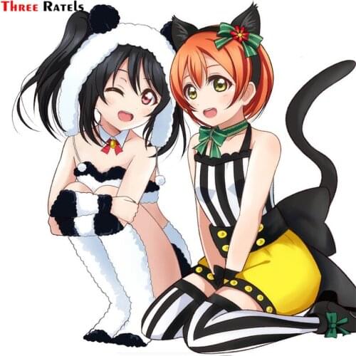 Three Ratels F408 Fresh&Cute Anime Girl Yazawa Nico Love Live And 1 More Sticker For Car Rearview Mirror&Body& Fuel Tank Decal