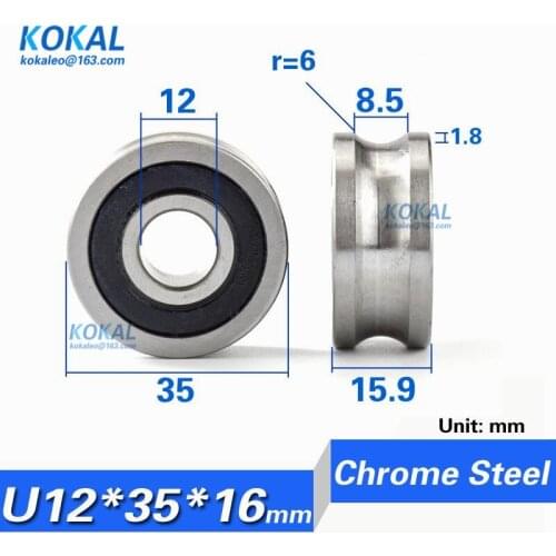 [U1235-16J] 1PCS high loading LFR5201-12 bearing V/U steel U groove type stripping machine chrome steel bearing wheel 1235UV