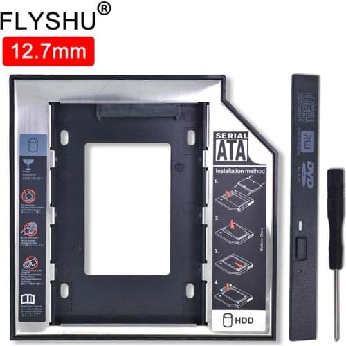Universal Aluminum 2nd HDD Caddy 12.7mm SATA 3.0 For 2.5" SSD Hard Disk Driver Case Enclosure DVD CD-ROM Adapter Optibay 12.7