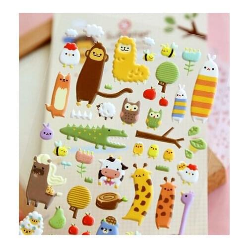 1PC New 3D Animal Stickers for Craft Scrapbooking DIY Quality Sticker for Mobile or Children Gift (tt-12)