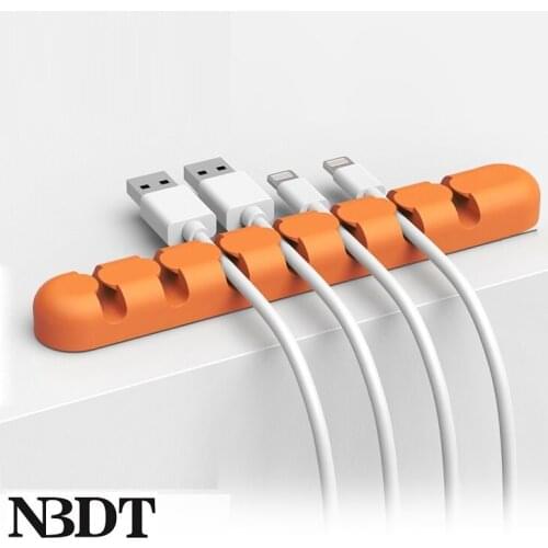 10Pcs/Lot Desktop Sticking Silicone Cable Tidy Clip Orangizer USB PC Internet