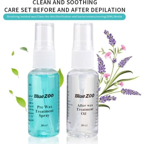 2 Bottle Pre & After Waxing Treatment Spray Liquid Hair Removal Tool Set Waxing Sprayer Kit Smooth Body