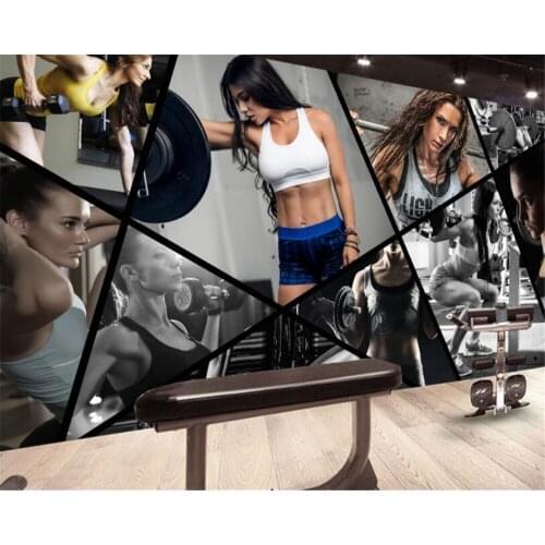 Beibehang High-quality 3d wallpaper mural sexy beauty muscle gym sport background wall wallpaper for walls 3 d papel de parede