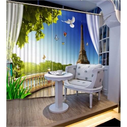 3D Curtain Blackout Shade Window Curtains Balcony Tower Curtains For Living Room 3D Bathroom Shower Hook Curtain