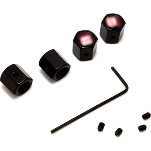 4Pcs/set Cool Black Caps Anti-Theft Locking Tire air valve caps For Choose a LOGO #J-4759