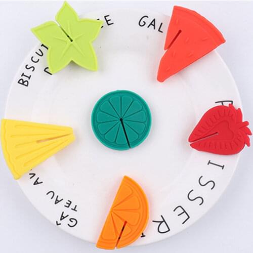 6Pcs Fruit Pattern Silicone Wine Glass Premium Durable Drink Marker For Drinks Cups Beverage Glasses Wine Glass Wine Labeling