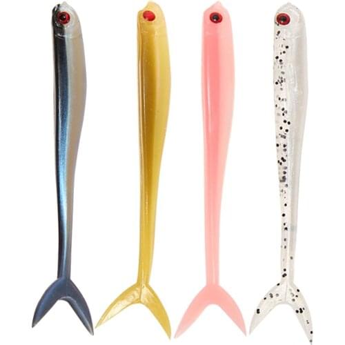 8pcs Soft Fish Fork Tail Fishing Lures Artificial 1.7g 8cm Bionic Baits