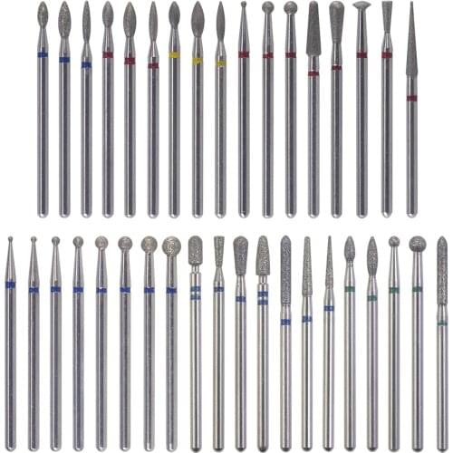 3pcS Diamond Milling Cutters For Manicure Rotary Nail Drill Bit Eletric Pedicure Machine Equipment Cuticle Remove Tools