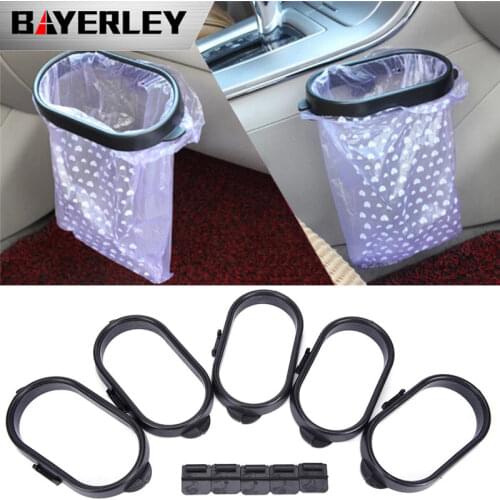 Car Trash Car Rubbish Bag Plastic Clip Vehicle Garbage Bags Frame Pasted Trash Holder Black