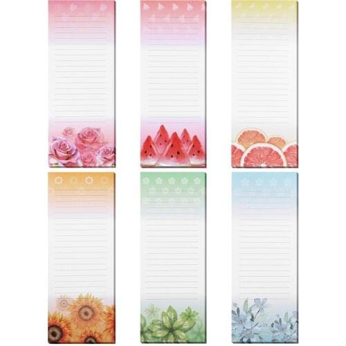 6PCS Magnetic Self-stick Notepads Refrigerator Reminders Memo Pad Candy Office School Sticky Planner Note Pad Stationery Supply