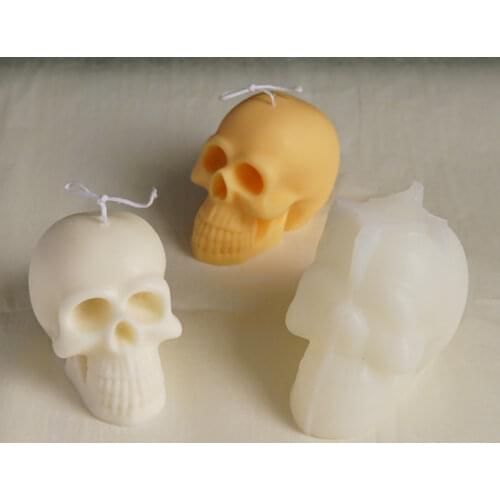 Large 3D Skull Candle Mold DIY Simulation Skull Silicone Mold Easter Halloween Candle Mold Large Silicone Candle Mold Soap Mold