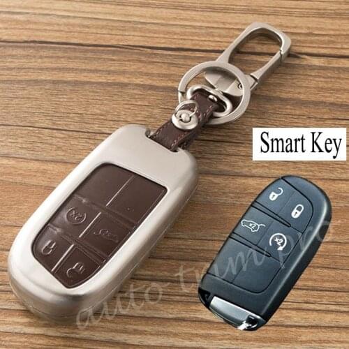 4 Buttons Smart Key Case Holder Bag Fob Box Fit For Chrysler 300C Jeep Grand Cherokee Accessories