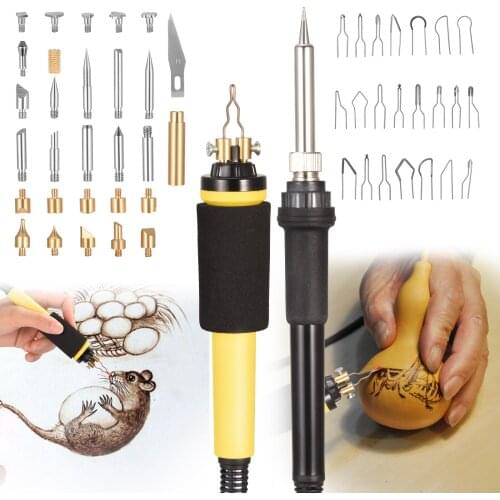 2-in-1 Digital Pyrography Wood Burning Station/kit Wood Burner Adjustable Temperature Pyrography Pen Gourd Crafts Tool Set
