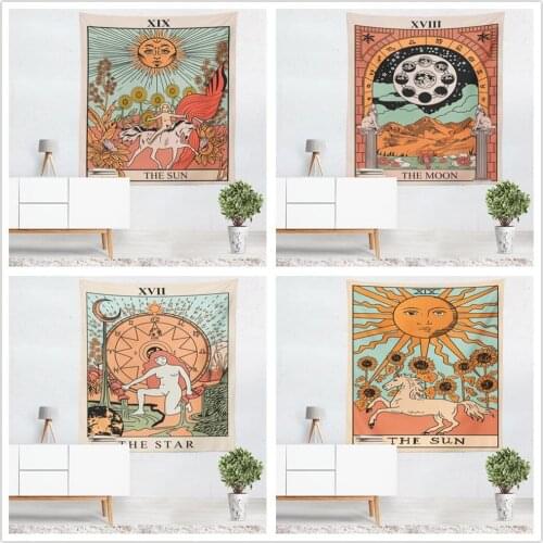 Factory Outlet Color Witchcraft Astrology Star Moon Tarot Card Tapestry Bedroom Living Room Decoration Mural